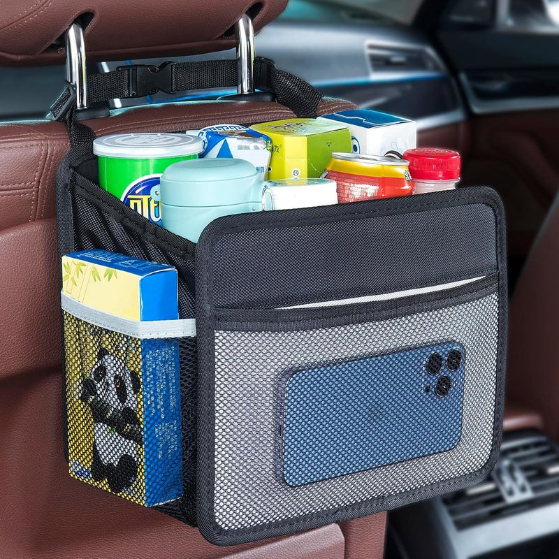 Uplien Car Back Seat Organizer and Storage Bag, Premium 1680D Oxford Cloth Collapsible Universal Hanging Car Seat Back Organizer for Kids & Adults - Image 1
